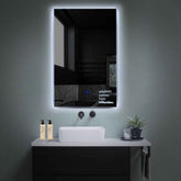 Specchio LED Verticale | Pulsante touch | Luce bianca fredda - Reyze Serie Motivated Modello 1